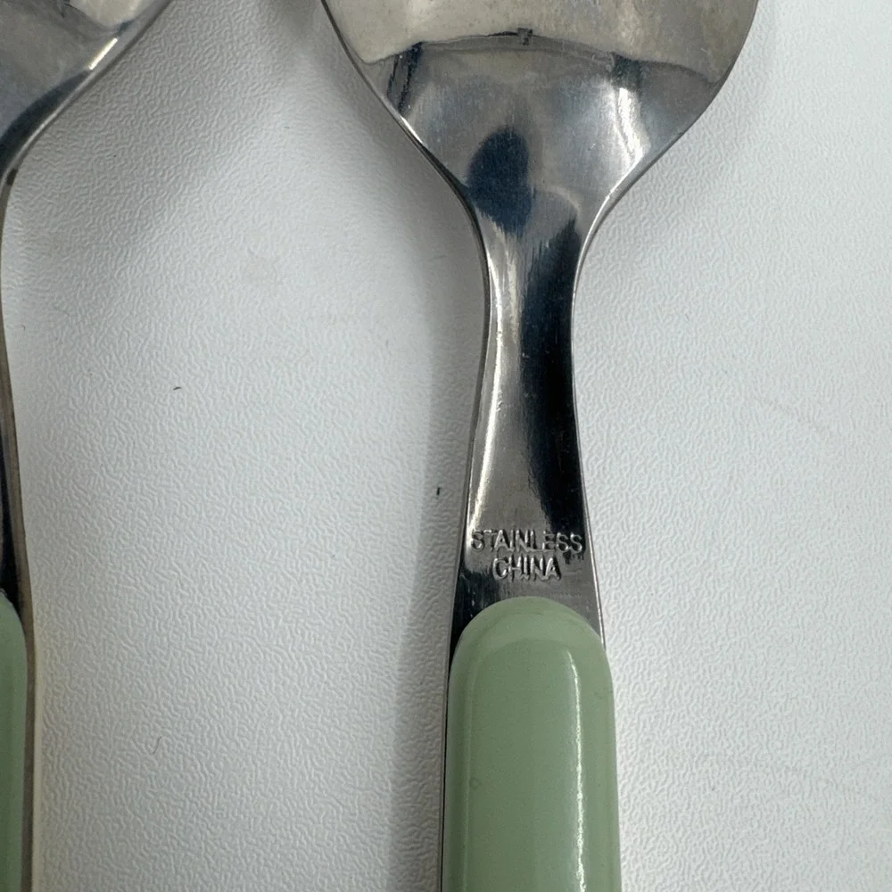 4‎ Pfaltzgraff Flower Garden Teaspoons Plastic/Stainless Country Floral